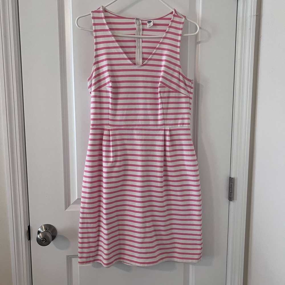Old Navy Pink and White Striped Sundress